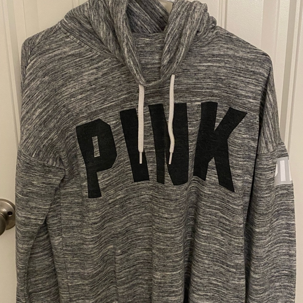 grey turtle neck hoodie